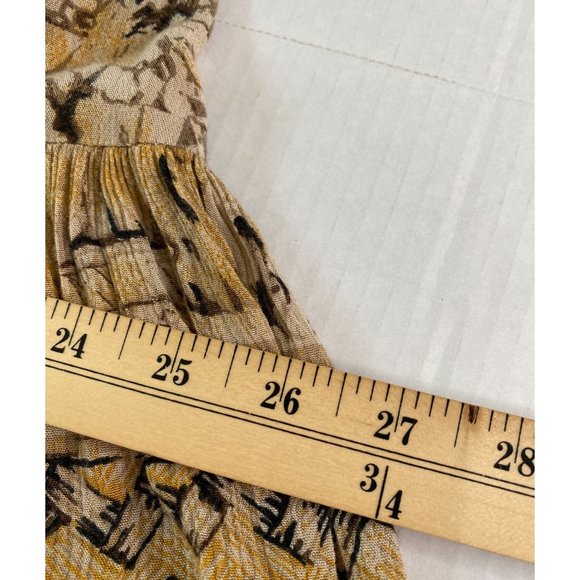 First Option Vintage Beige and Brown Elastic Waist Boho Western Skirt Size L - Picture 7 of 8